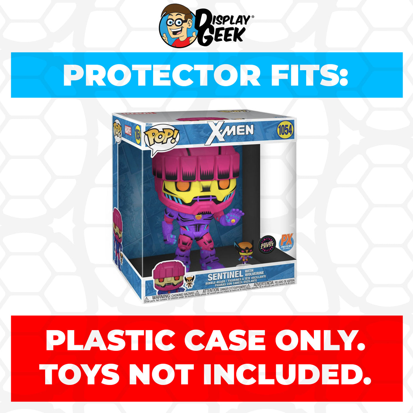 Pop Protector for 10 inch Sentinel Blacklight Chase #1054 Jumbo Funko Pop on The Protector Guide App by Display Geek