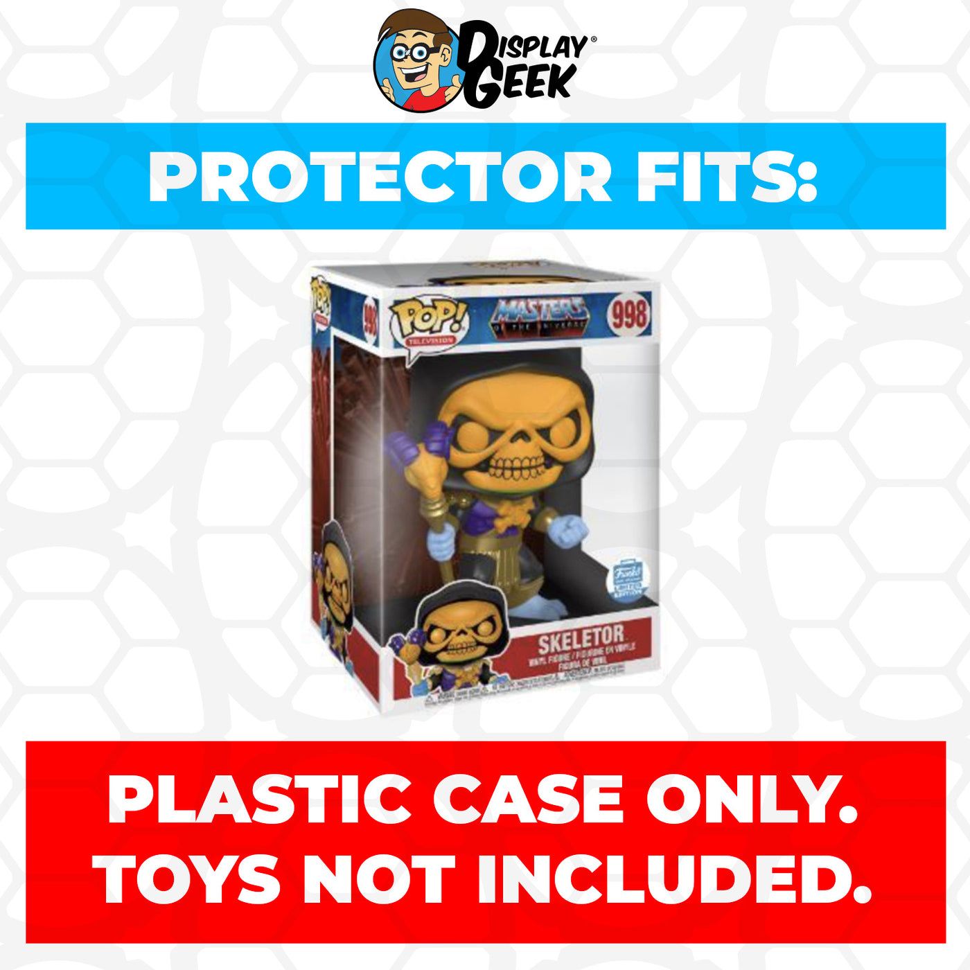 Pop Protector for 10 inch Skeletor Disco #998 Jumbo Funko Pop on The Protector Guide App by Display Geek