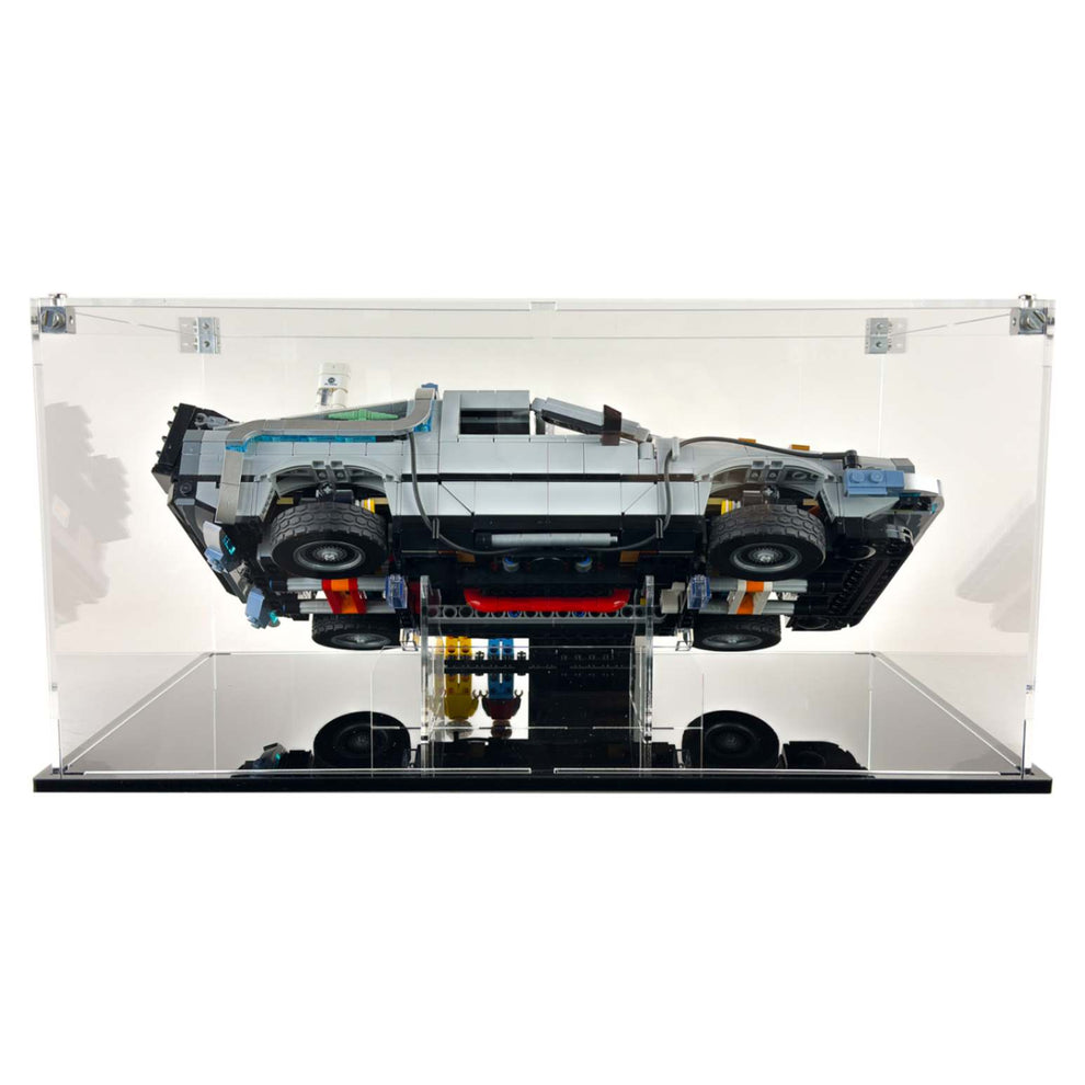 LEGO 10300 - Custom Acrylic Display Case for Icons Back to the Future Time Machine DeLorean (7.5h x 15.5w x 9.5d) by Display Geek Flying Box 3mm thick dust and dirt protection