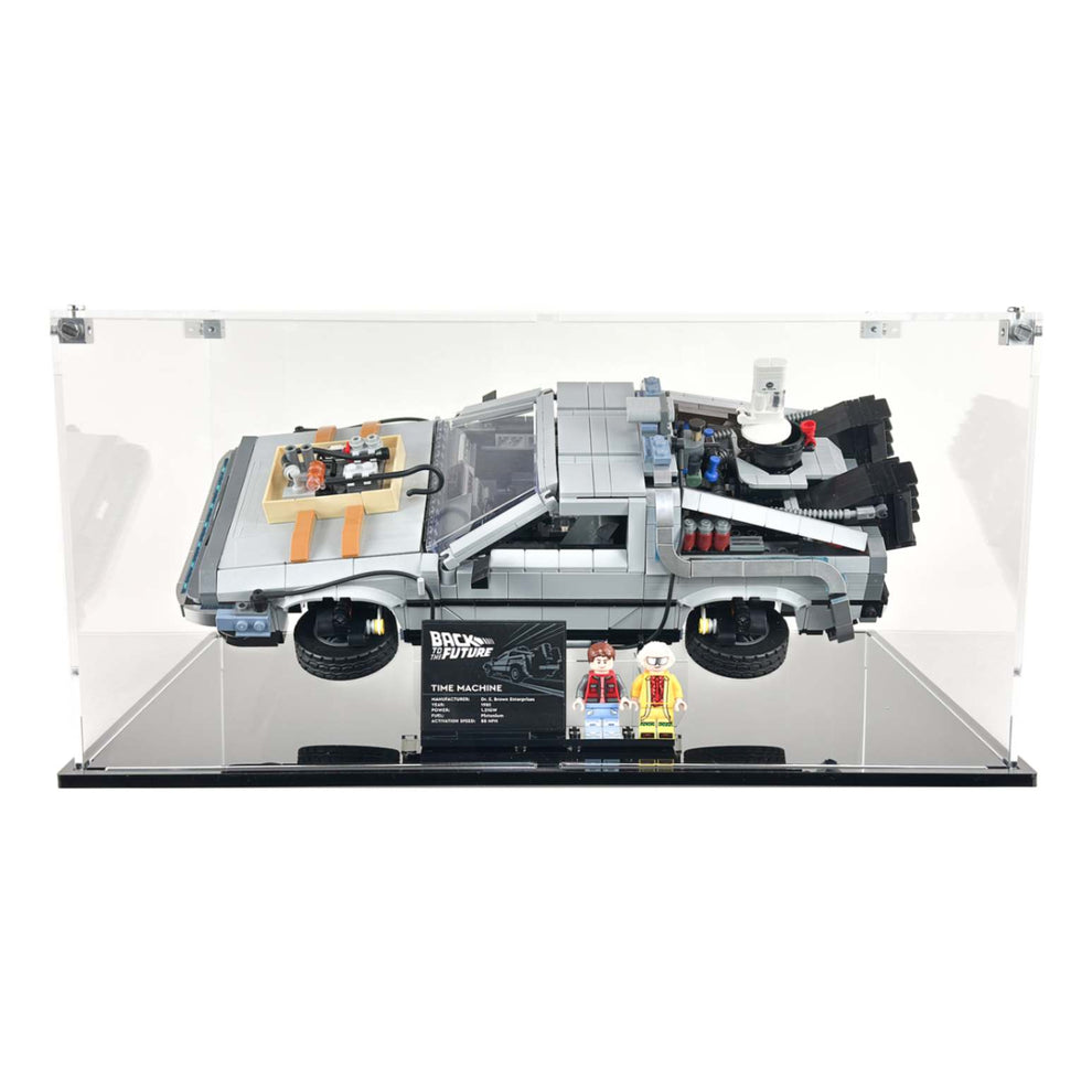 LEGO 10300 - Custom Acrylic Display Case for Icons Back to the Future Time Machine DeLorean (7.5h x 15.5w x 9.5d) by Display Geek Flying Box 3mm thick dust and dirt protection