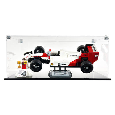 LEGO 10330 - Custom Acrylic Display Case for Icons McLaren MP4/4 & Ayrton Senna (6h x 14.2w x 8d) by Display Geek Flying Box 3mm thick dust and dirt protection