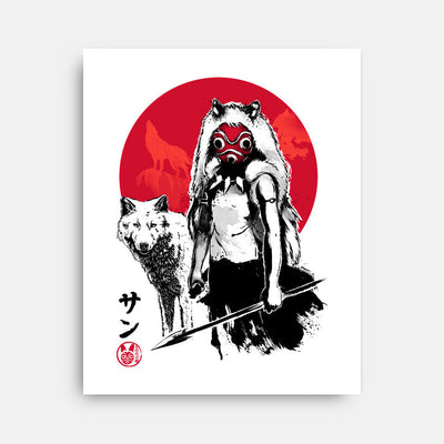 Wolf Girl Sumi-e - Wall Art