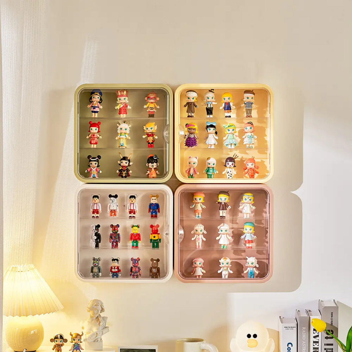 SQUARE - Wall Mountable Multi-Color Display Case for Blind Box Figures (Plastic)