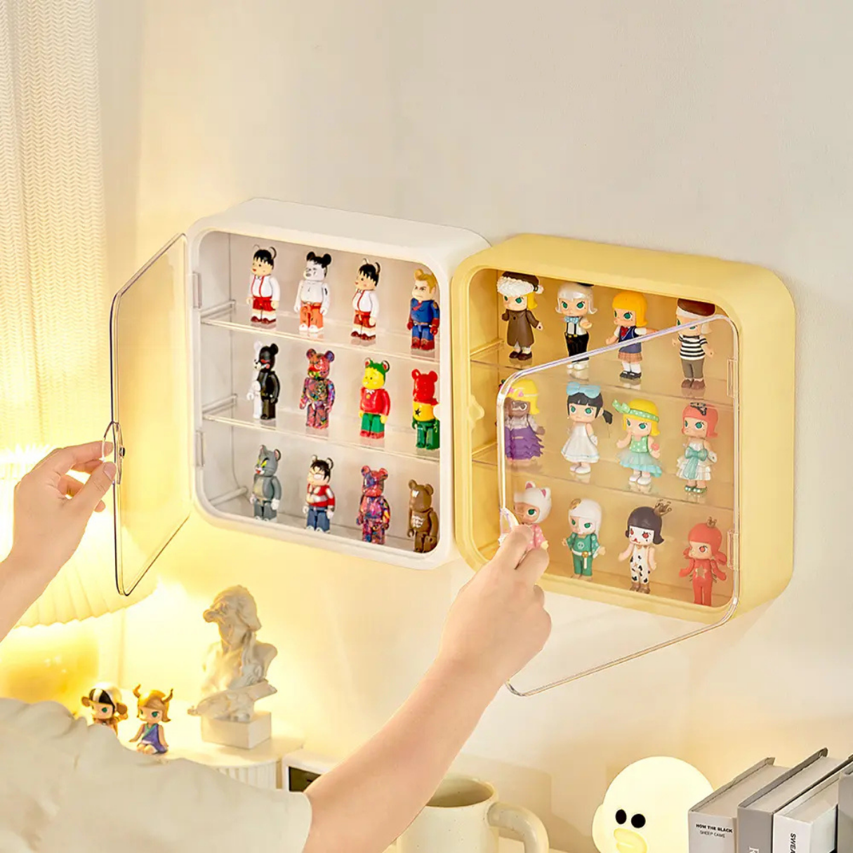 SQUARE - Wall Mountable Multi-Color Display Case for Blind Box Figures (Plastic)