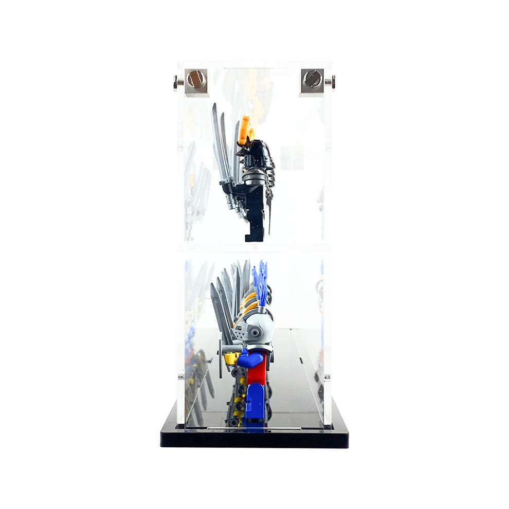 Display Geek Flying Box 3mm Thick Custom Acrylic Display Case for 20 LEGO Minifigures 6h x 14w x 2.5d