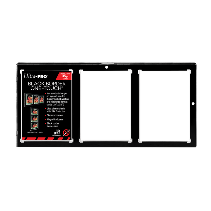 3-Card Wall Mount Display Case for 35pt Trading Cards (UV ONE-TOUCH Ma