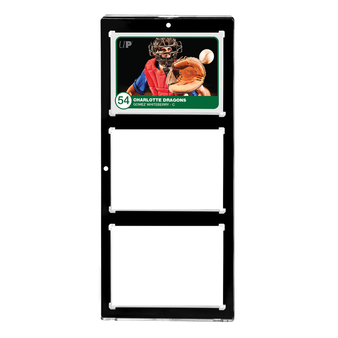 3-Card Wall Mount Display Case for 35pt Trading Cards (UV ONE-TOUCH Ma | Display Geek, Inc. 3-Card Wall Mount Display Case for 35pt Trading Cards (UV ONE-TOUCH Ma | Display Geek, Inc.