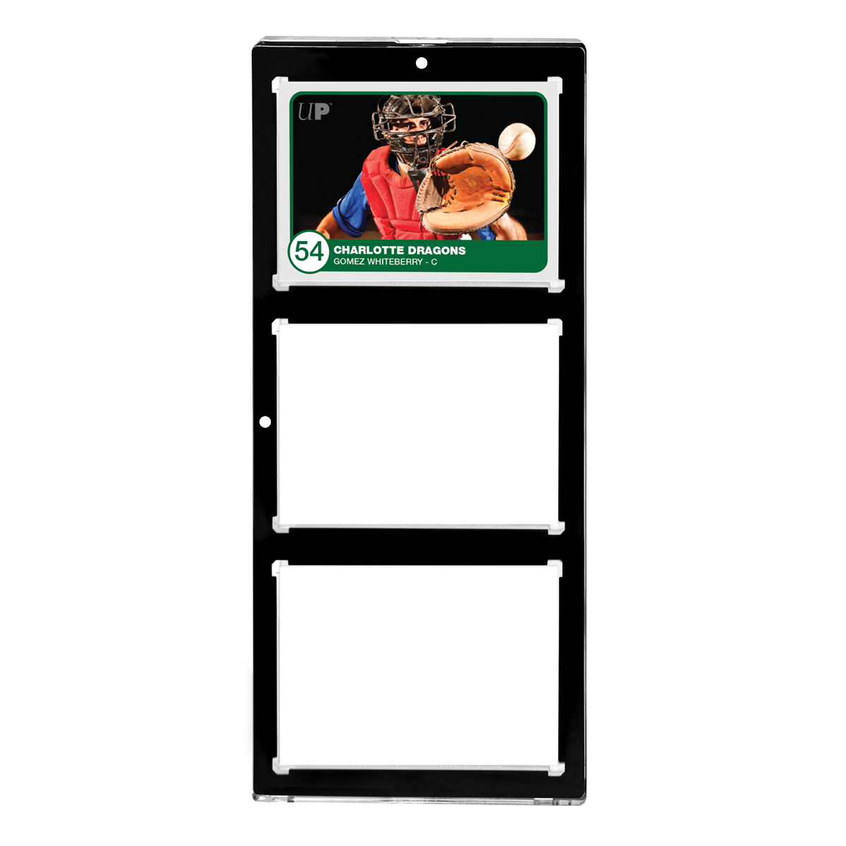 3-Card Wall Mount Display Case for 35pt Trading Cards (UV ONE-TOUCH Magnetic Holder)