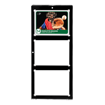 3-Card Wall Mount Display Case for 35pt Trading Cards (UV ONE-TOUCH Magnetic Holder)