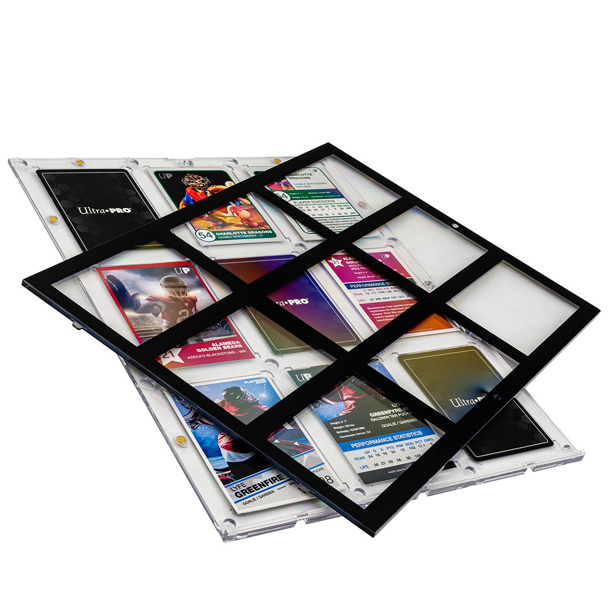 9-Card Wall Mount Display Case for 35pt Trading Cards (UV ONE-TOUCH Magnetic Holder)