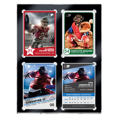 4-Card Wall Mount Display Case for 35pt Trading Cards (UV ONE-TOUCH Magnetic Holder)