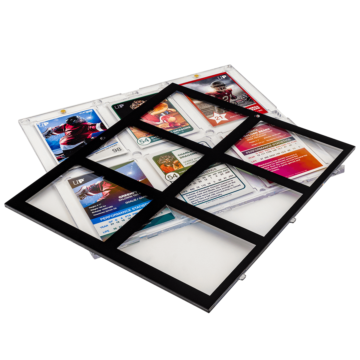 6-Card Wall Mount Display Case for 35pt Trading Cards (UV ONE-TOUCH Magnetic Holder)