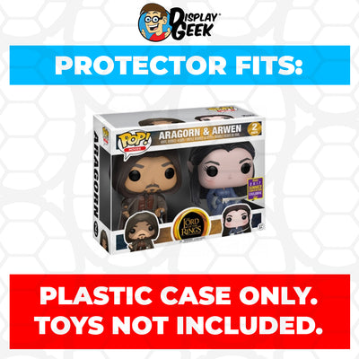 Pop Protector for 2 Pack Aragorn & Arwen SDCC Funko Pop on The Protector Guide App by Display Geek