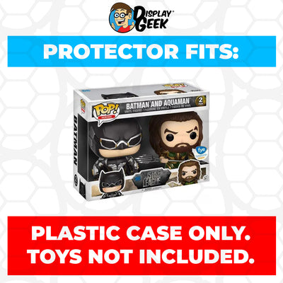 Pop Protector for 2 Pack Batman & Aquaman Funko Pop on The Protector Guide App by Display Geek