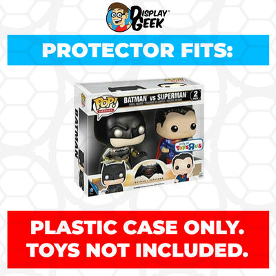 Pop Protector for 2 Pack Batman vs Superman Dawn of Justice Metallic Funko Pop on The Protector Guide App by Display Geek