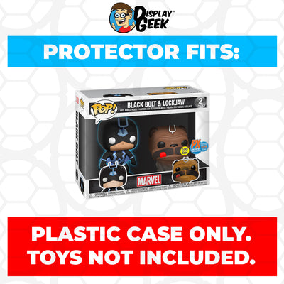 Pop Protector for 2 Pack Black Bolt & Lockjaw Glow SDCC Funko Pop on The Protector Guide App by Display Geek