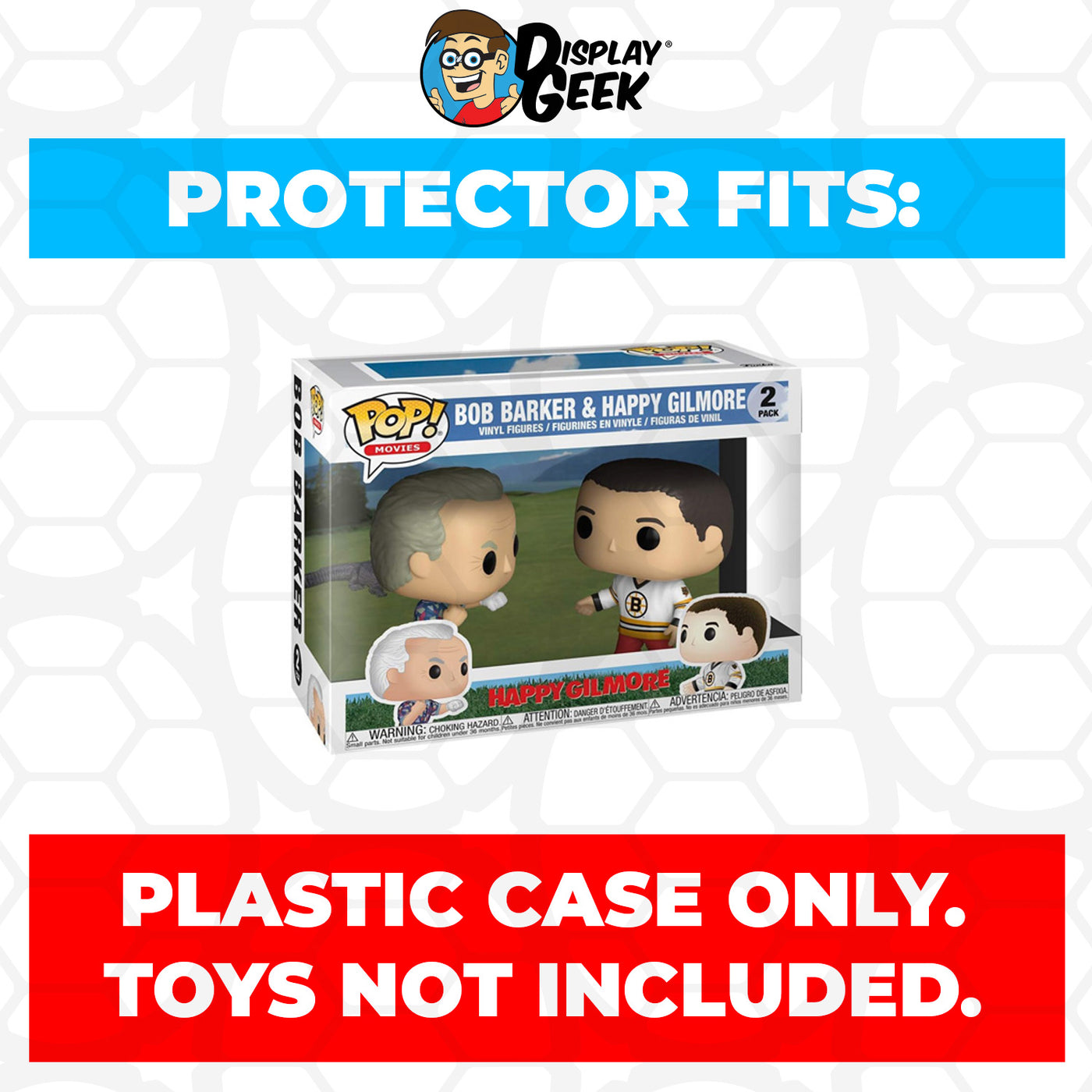 Pop Protector for 2 Pack Bob Barker & Happy Gilmore Funko Pop on The Protector Guide App by Display Geek