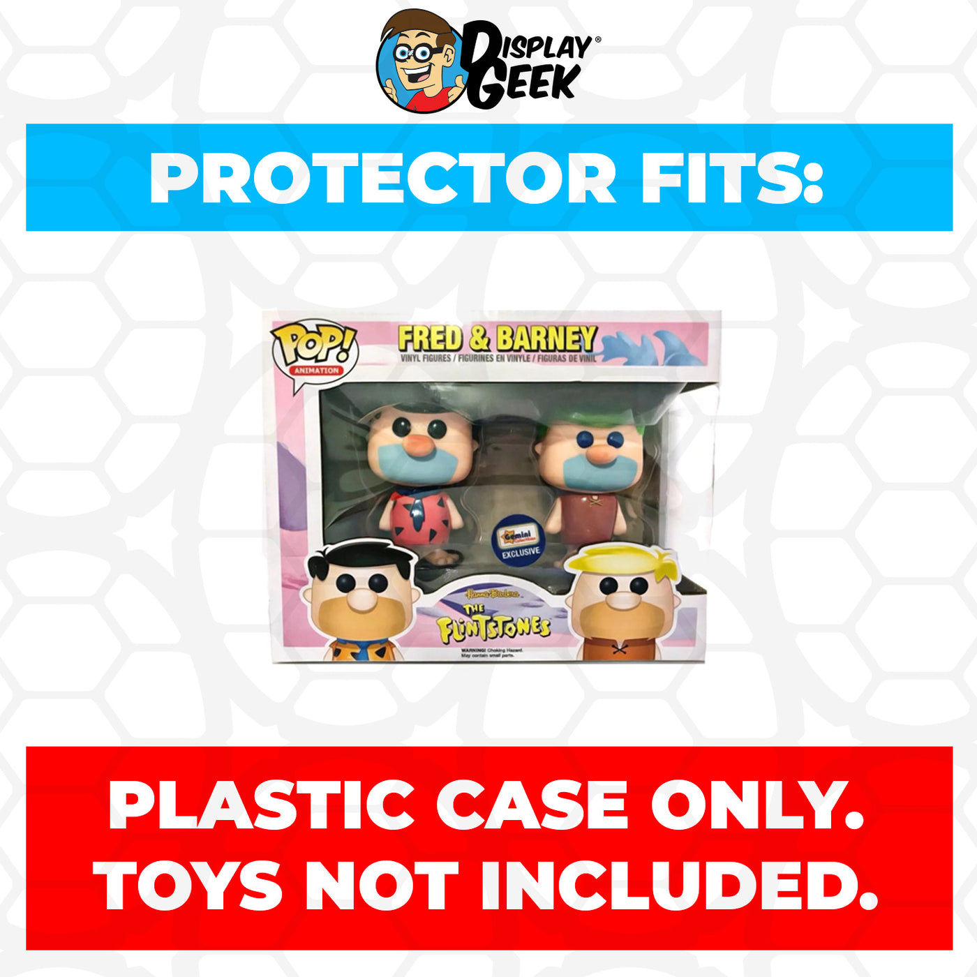 Pop Protector for 2 Pack Fred & Barney Black & Green Hair Funko Pop on The Protector Guide App by Display Geek