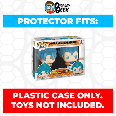 Pop Protector for 2 Pack Goku & Vegeta Baseball Funko Pop on The Protector Guide App by Display Geek