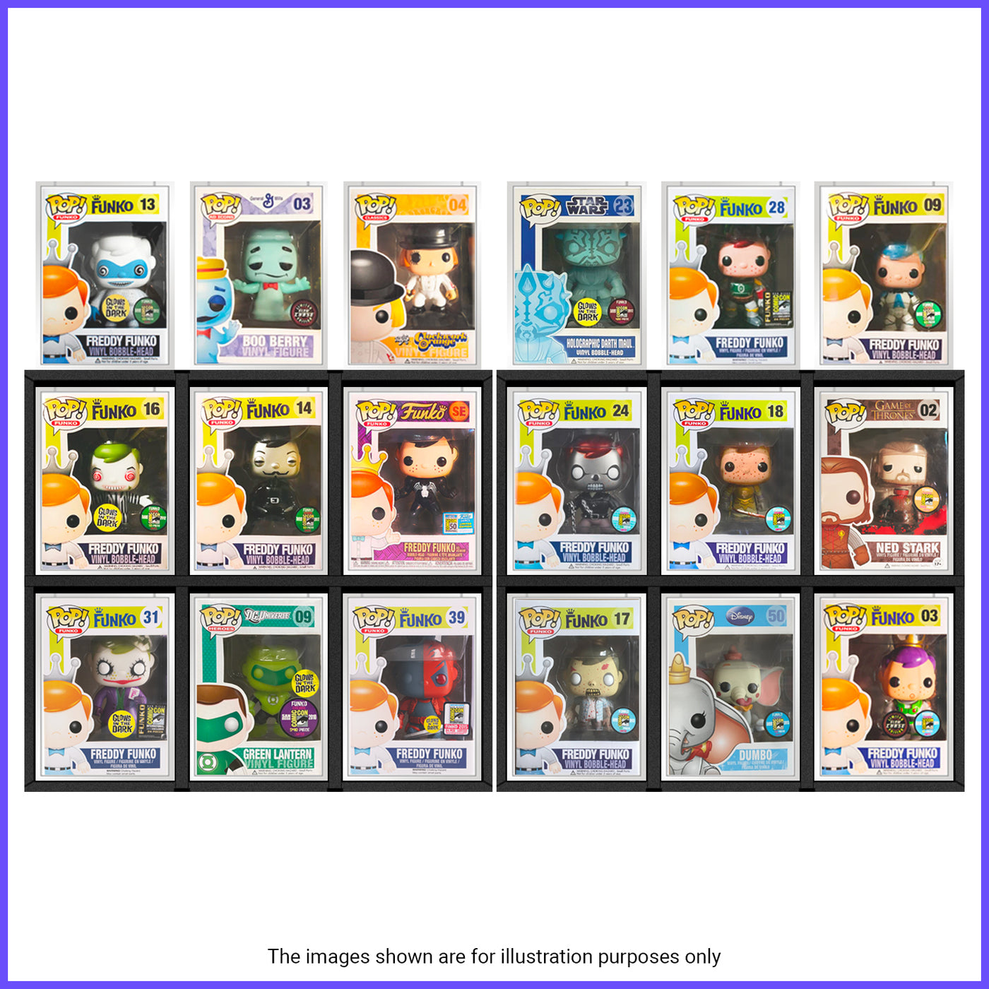 2 x GRAIL KUBBIE BLACK (3x2) - In Box Display Case for Funko Pops in Acrylic Hard Stack Armor (Cardboard)