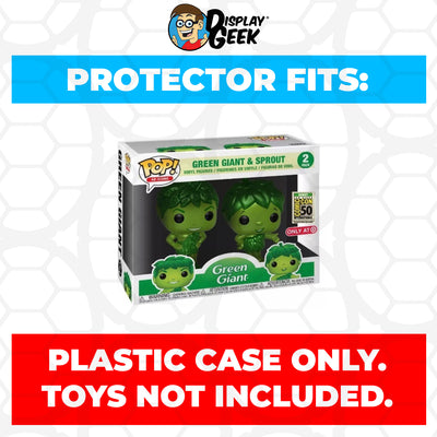Pop Protector for 2 Pack Green Giant & Sprout Metallic Funko Pop on The Protector Guide App by Display Geek