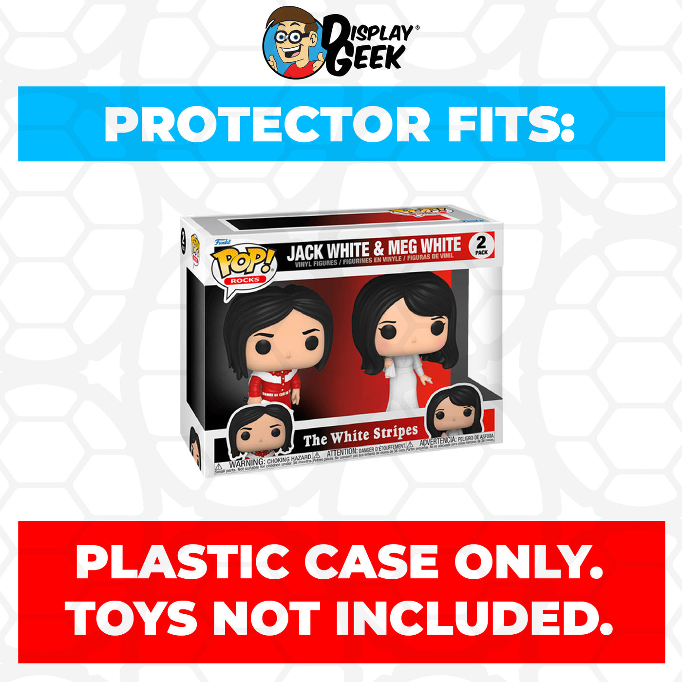 Pop Protector for 2 Pack Jack White & Meg White Funko Pop on The Protector Guide App by Display Geek