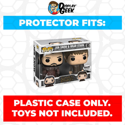 Pop Protector for 2 Pack Jon Snow & Bran Stark Funko Pop on The Protector Guide App by Display Geek