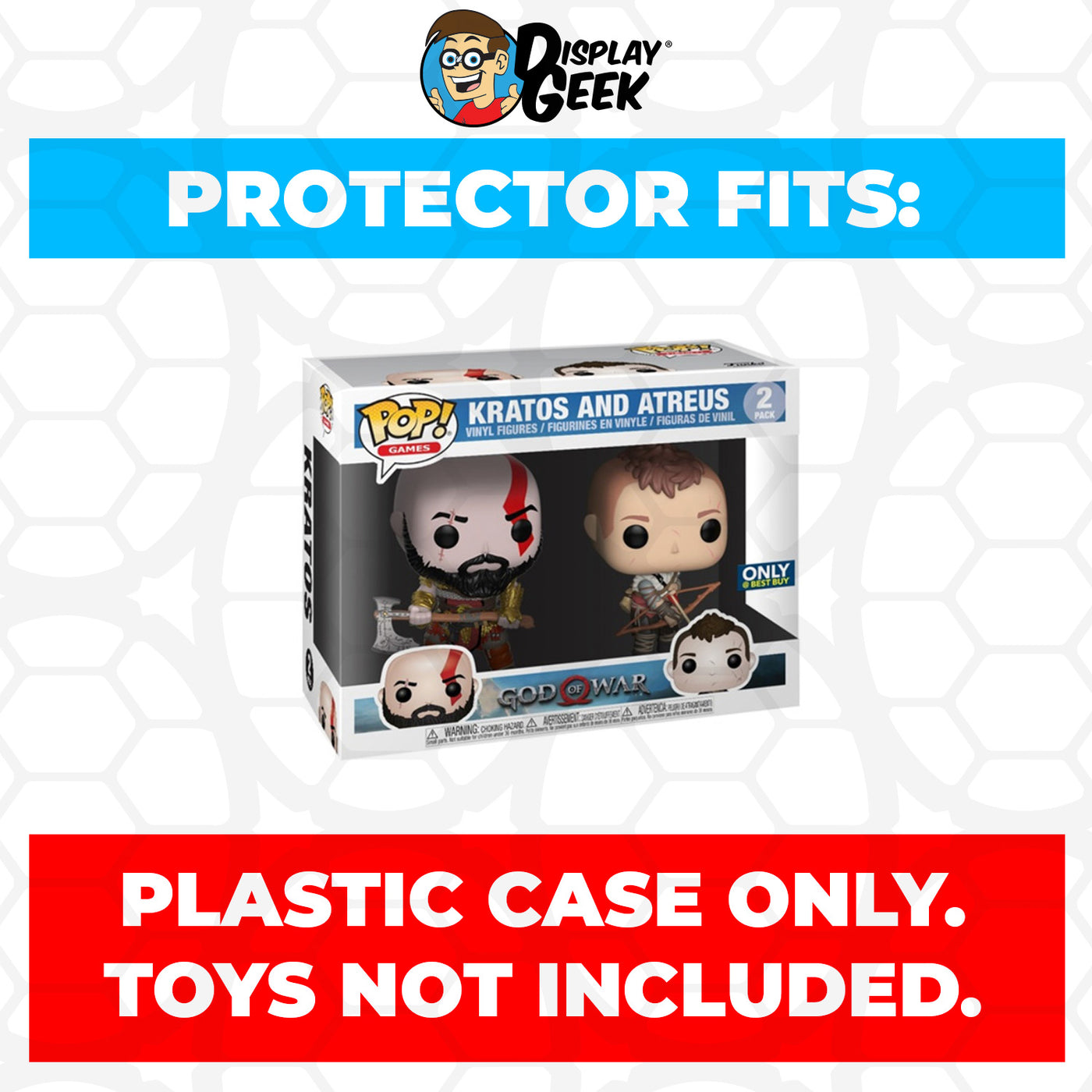 Pop Protector for 2 Pack Kratos & Atreus Funko Pop on The Protector Guide App by Display Geek
