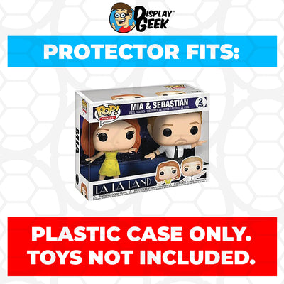 Pop Protector for 2 Pack La La Land Mia & Sebastian Funko Pop on The Protector Guide App by Display Geek