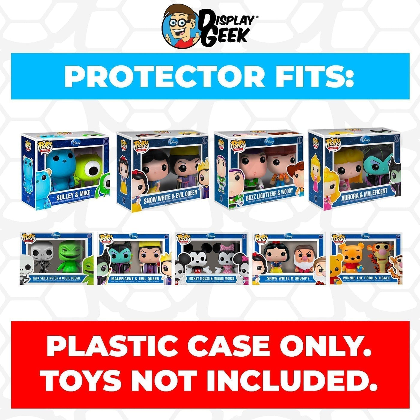 Pop Protector for 2 Pack Mini Snow White & Grumpy #02 Funko Pop on The Protector Guide App by Display Geek