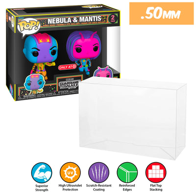 nebula and mantis blacklight 2 pack best funko pop protectors thick strong uv scratch flat top stack vinyl display geek plastic shield vaulted eco armor fits collect protect display case kollector protector