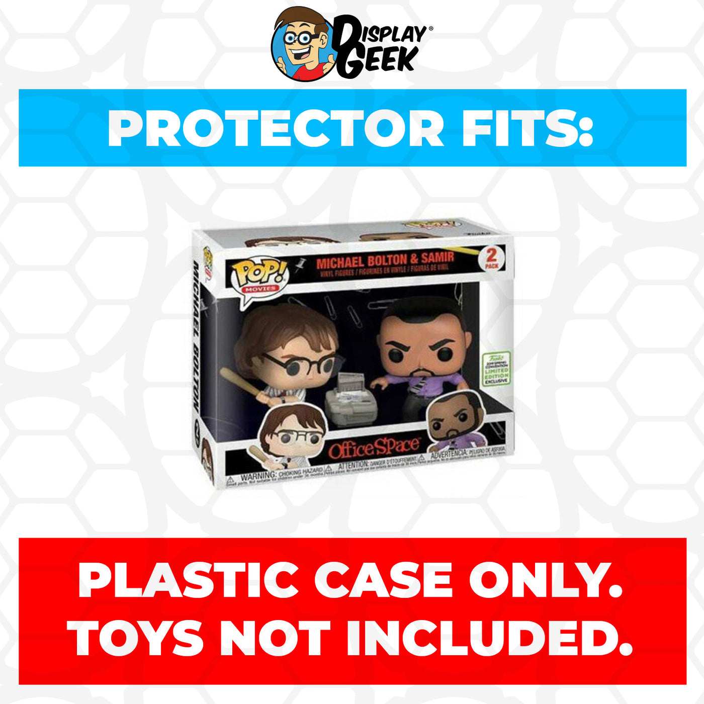 Pop Protector for 2 Pack Office Space Michael Bolton & Samir ECCC Funko Pop on The Protector Guide App by Display Geek