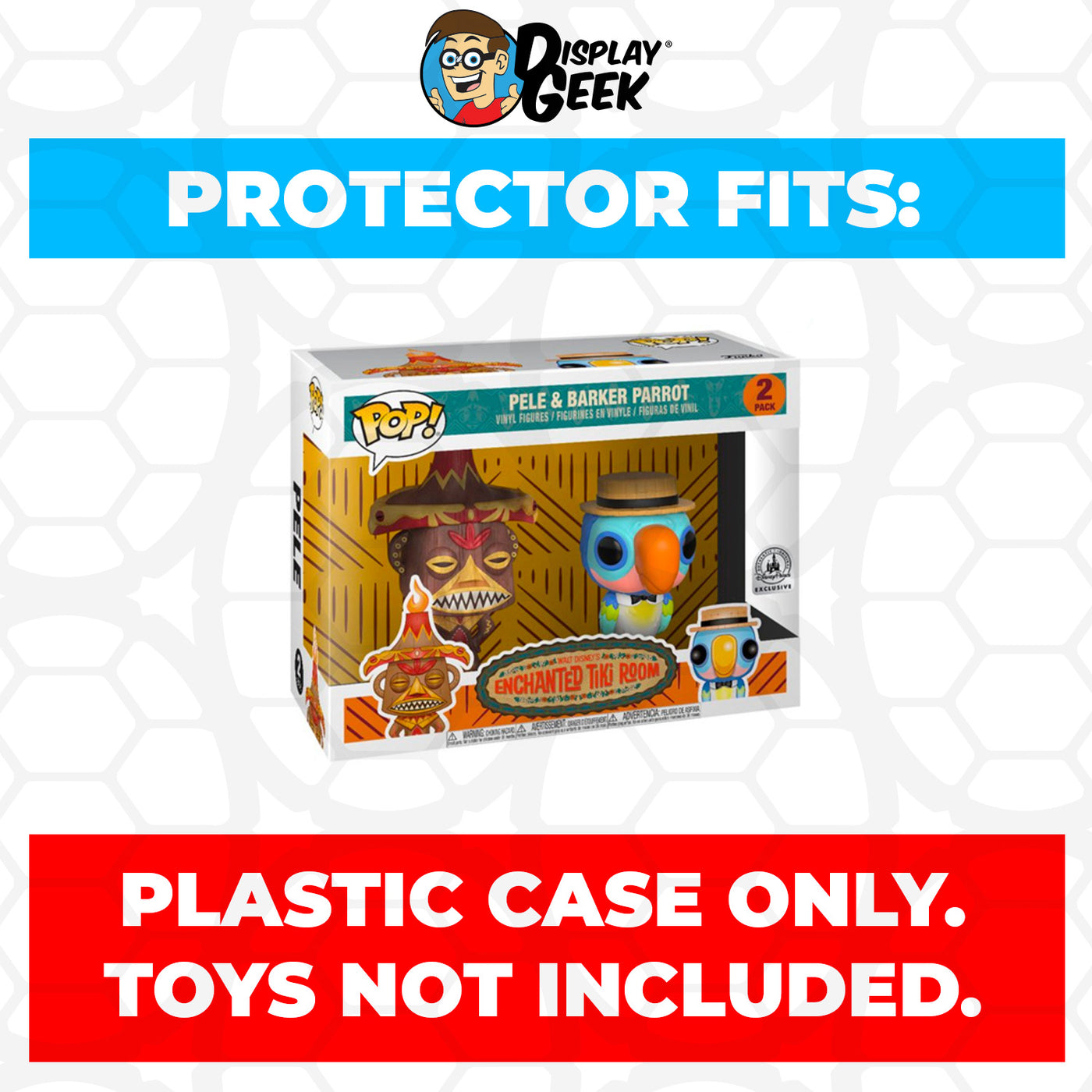 Pop Protector for 2 Pack Pele & Barker Parrot Funko Pop on The Protector Guide App by Display Geek