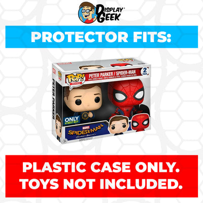 Pop Protector for 2 Pack Peter Parker & Spider-Man Homecoming Funko Pop on The Protector Guide App by Display Geek