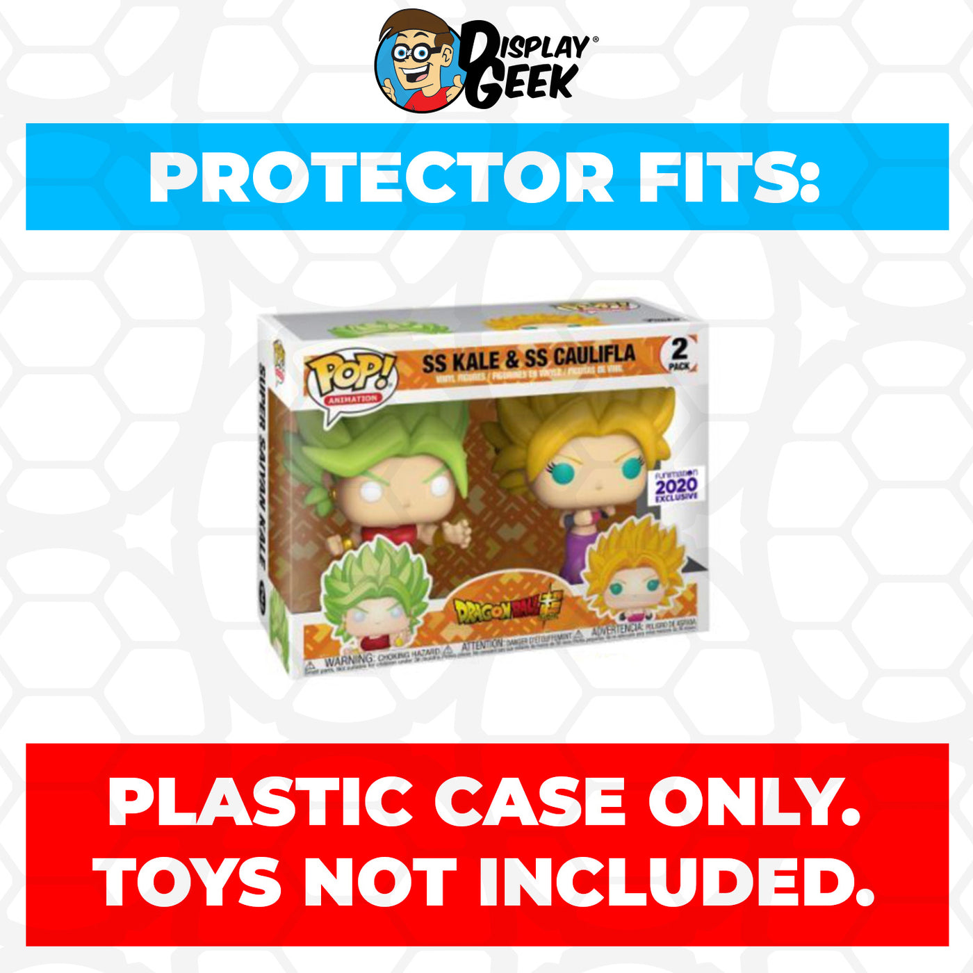 Pop Protector for 2 Pack SS Kale & SS Caulifla Funko Pop on The Protector Guide App by Display Geek
