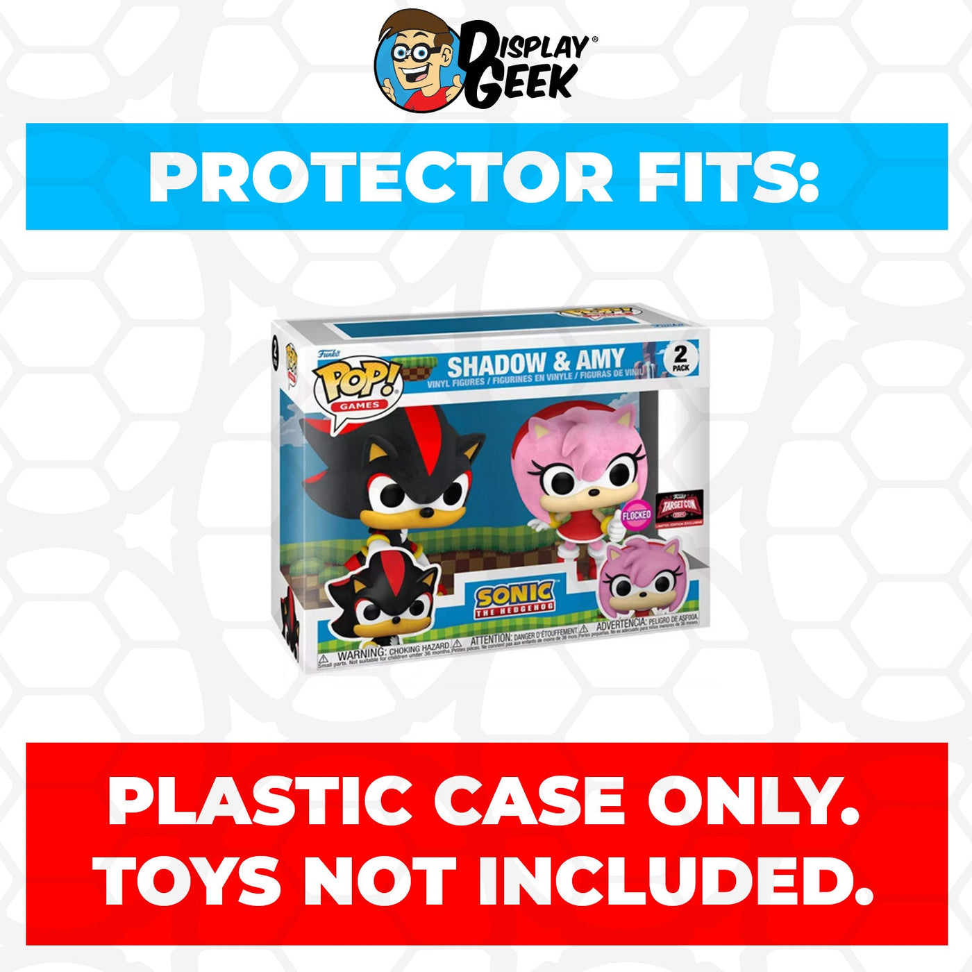 Pop Protector for 2 Pack Sonic the Hedgehog Shadow & Amy TargetCon Funko Pop on The Protector Guide App by Display Geek