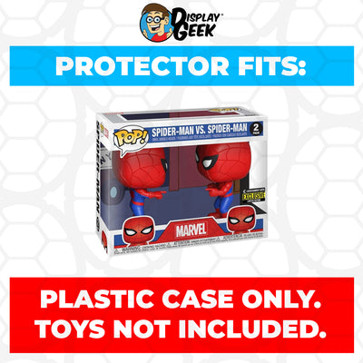 Pop Protector for 2 Pack Spider-Man vs Spider-Man Imposter Funko Pop on The Protector Guide App by Display Geek