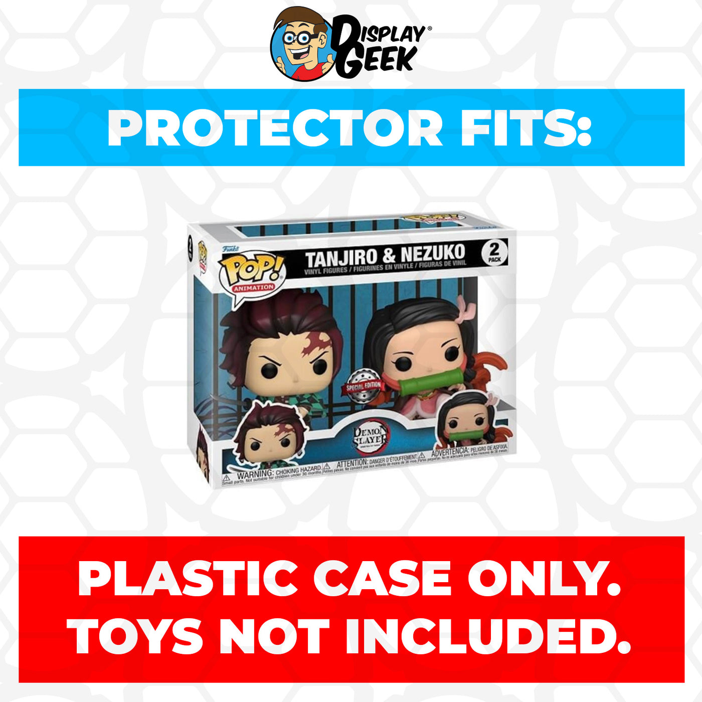 Pop Protector for 2 Pack Demon Slayer Tanjiro & Nezuko Funko Pop on The Protector Guide App by Display Geek