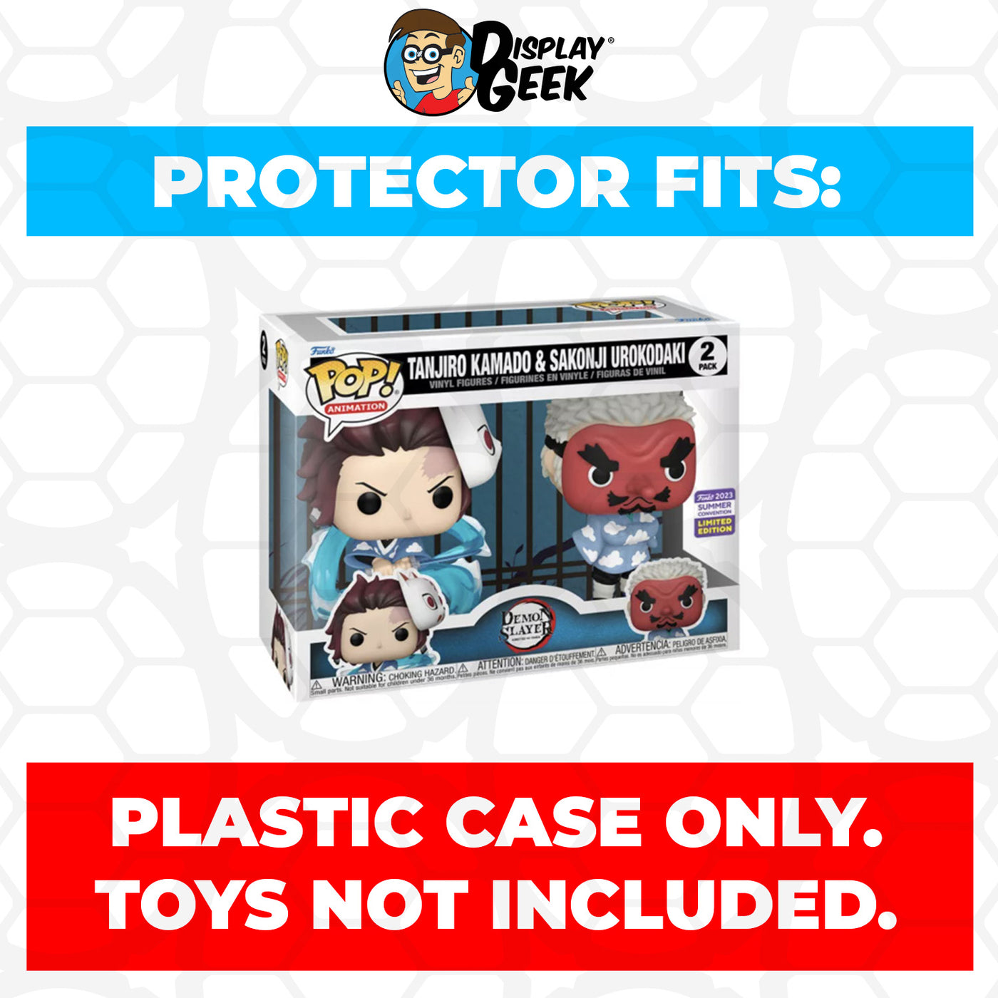 Pop Protector for 2 Pack Tanjiro Kamado & Sakonji Urokodaki SDCC Funko Pop on The Protector Guide App by Display Geek