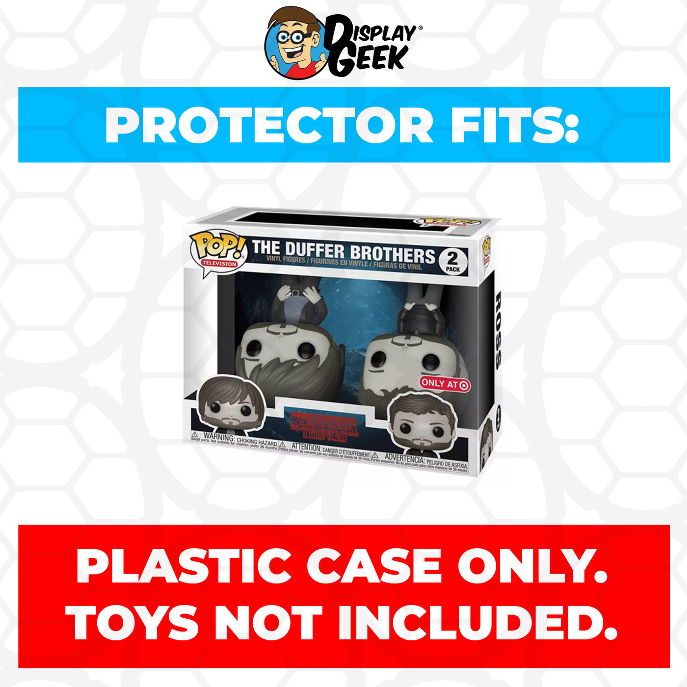 Pop Protector for 2 Pack The Duffer Brothers Upside Down Funko Pop on The Protector Guide App by Display Geek