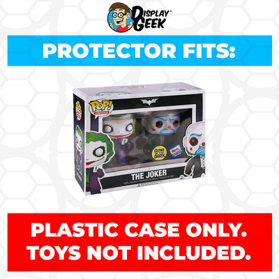 Pop Protector for 2 Pack The Joker & The Joker Bank Robber Glow Funko Pop on The Protector Guide App by Display Geek