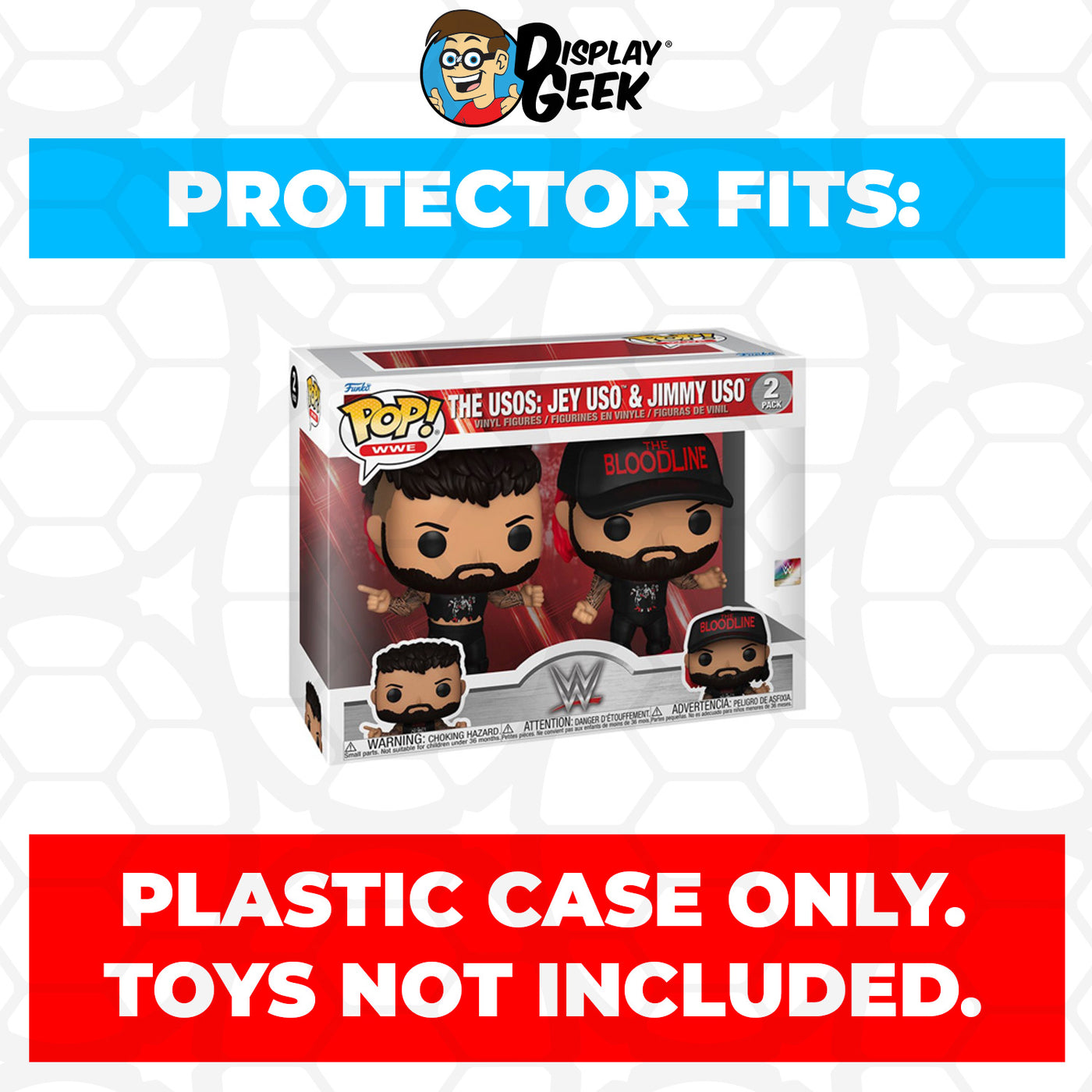 Pop Protector for 2 Pack WWE The Usos Jey Uso & Jimmy Uso Funko Pop on The Protector Guide App by Display Geek