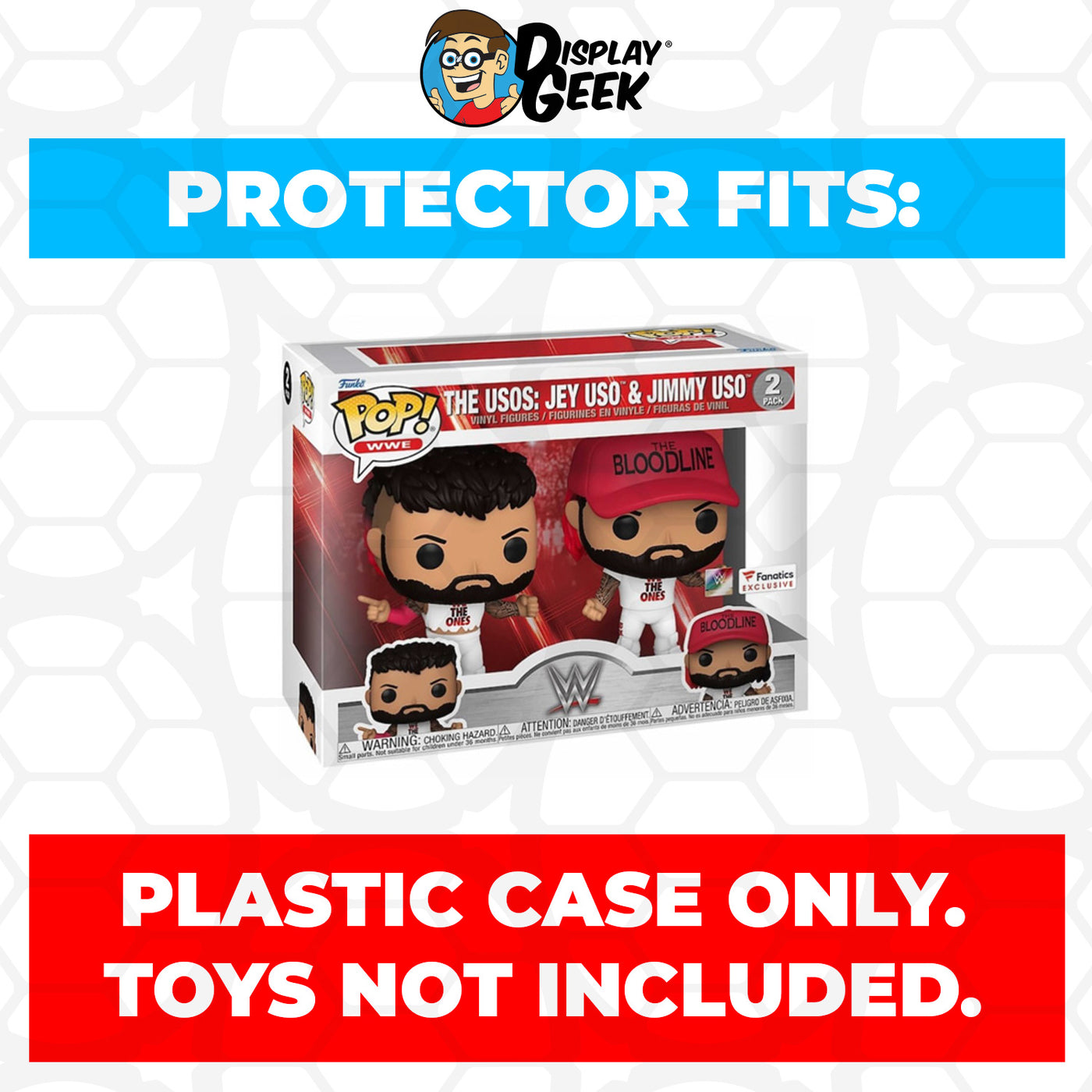 Pop Protector for 2 Pack WWE The Usos Jey Uso & Jimmy Uso Funko Pop Fanatics Exclusive on The Protector Guide App by Display Geek