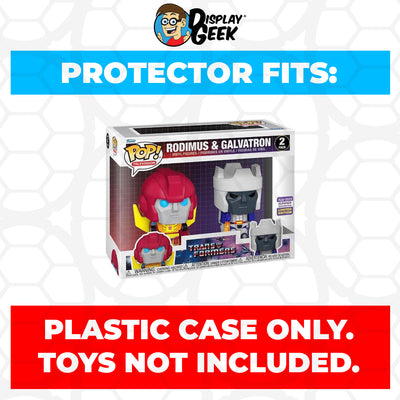Pop Protector for 2 Pack Rodimus & Galvatron SDCC Funko Pop on The Protector Guide App by Display Geek