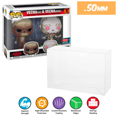 vecna 2 pack best funko pop protectors thick strong uv scratch flat top stack vinyl display geek plastic shield vaulted eco armor fits collect protect display case kollector protector