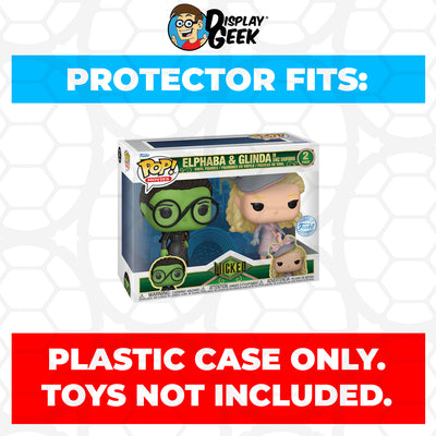 Pop Protector for 2 Pack Wicked Elphaba & Glinda in Shiz Uniform Funko Pop on The Protector Guide App by Display Geek