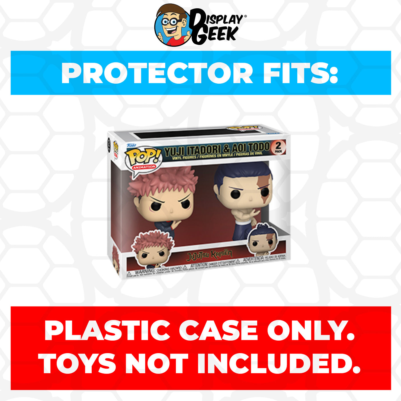 Pop Protector for 2 Pack Yuji Itadori & Aoi Todo Funko Pop on The Protector Guide App by Display Geek