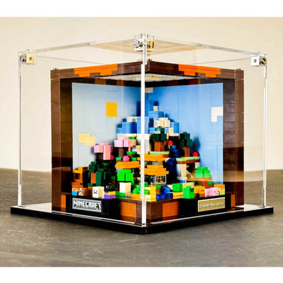 LEGO Model 21265 - 3mm thick Custom Acrylic Display Case for Minecraft The Crafting Table (6.5h x 7.3w x 7.3d)