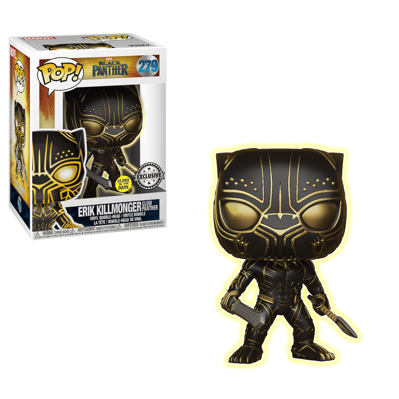 Funko Pop! Vinyl: Black Panther-Killmonger Glow Panther(GW)