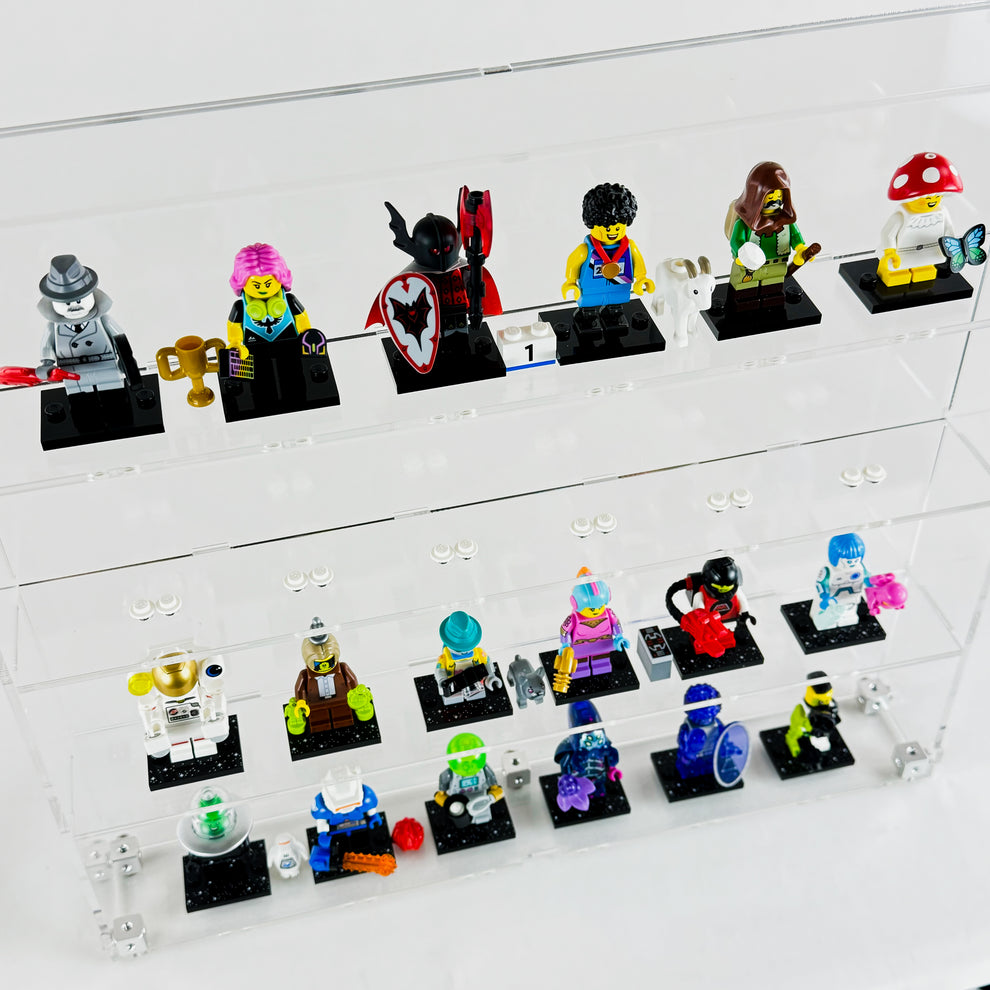 Custom Acrylic Wall Mount Display for LEGO Minifigures x 24 (3mm thick ...